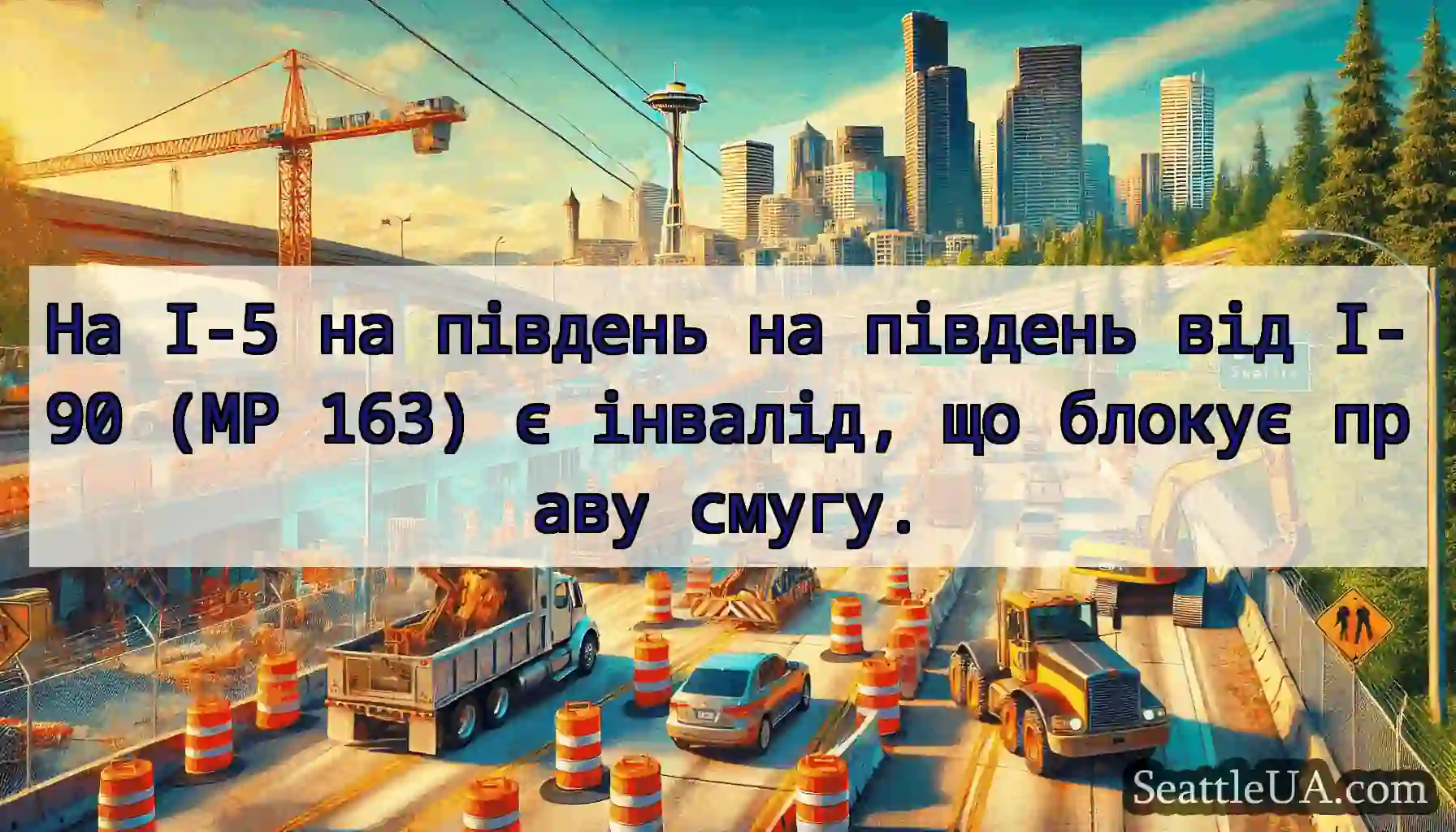 На I-5 на південь на південь від I-90 (MP 163) є