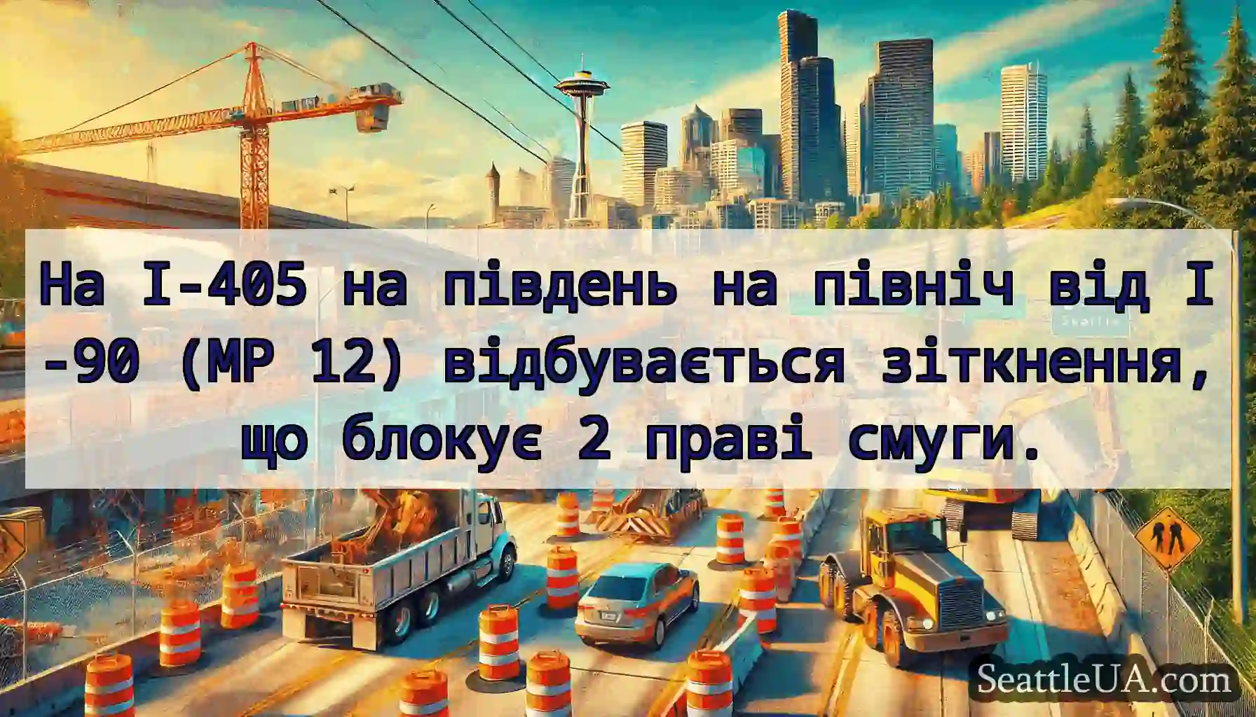 На I-405 на південь на північ від I-90 (MP 12)