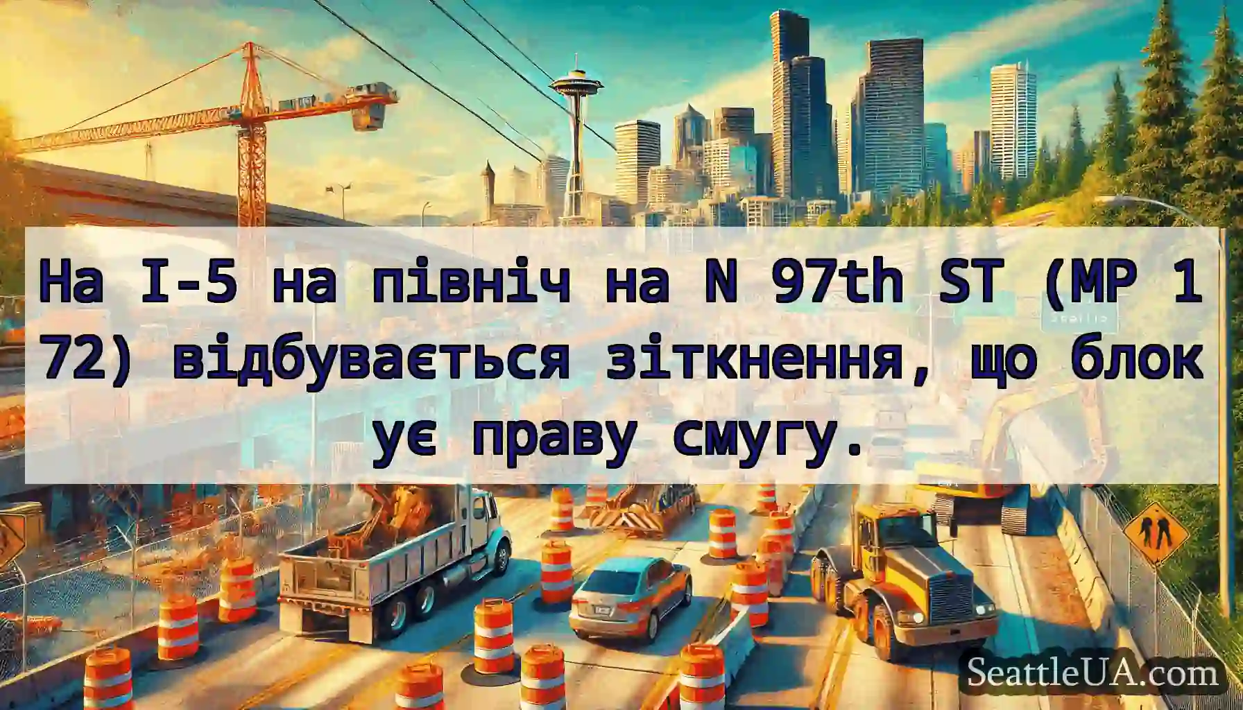 На I-5 на північ на N 97th ST (MP 172)