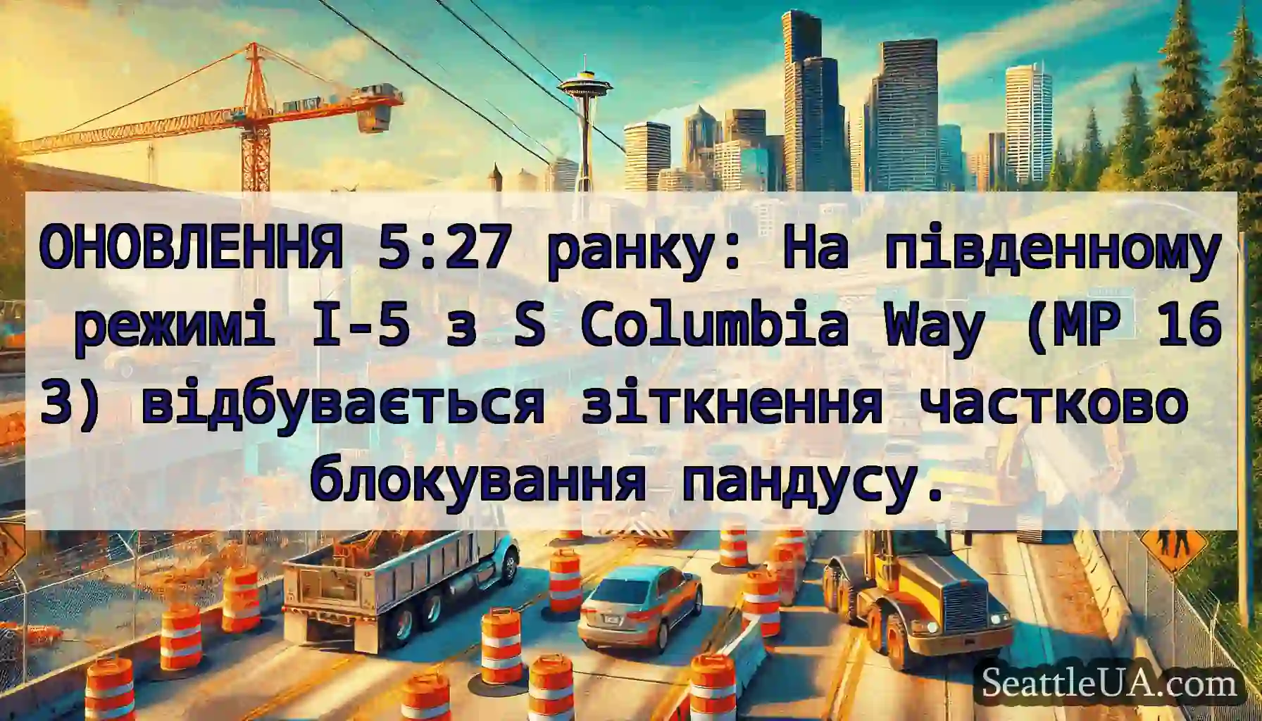 ОНОВЛЕННЯ 5:27 ранку: На південному режимі I-5 з