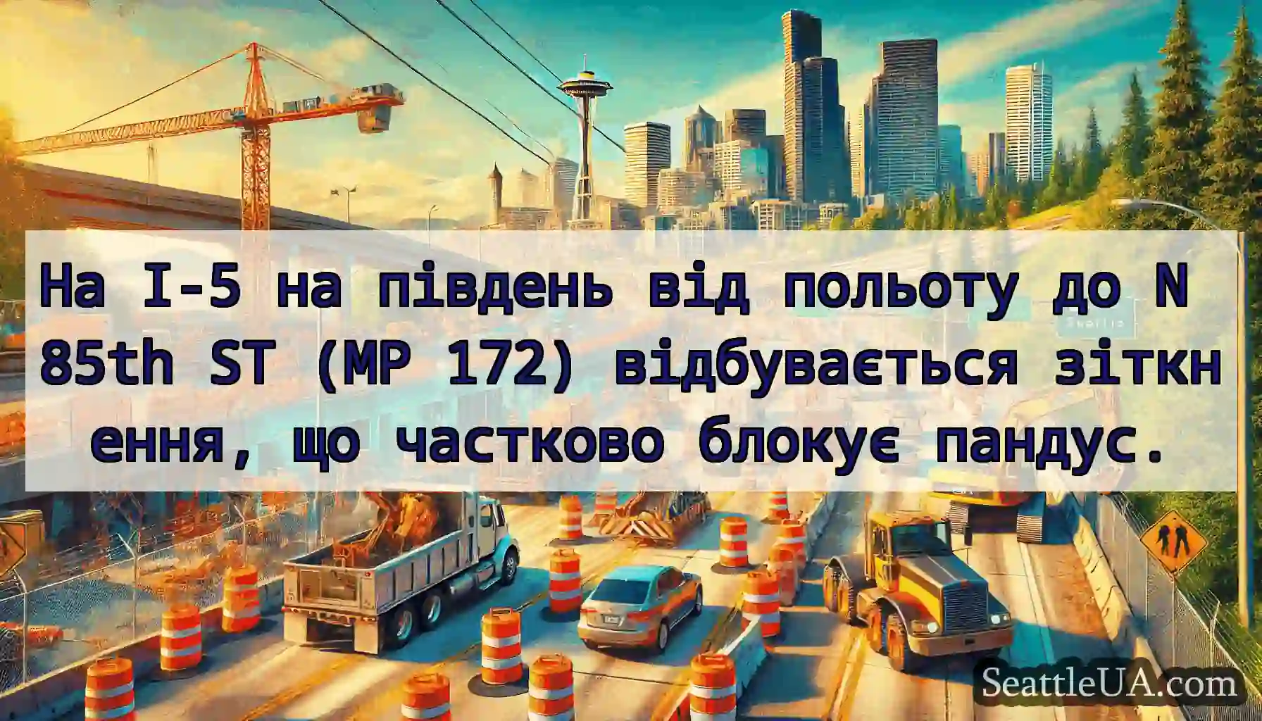 На I-5 на південь від польоту до N 85th ST (MP