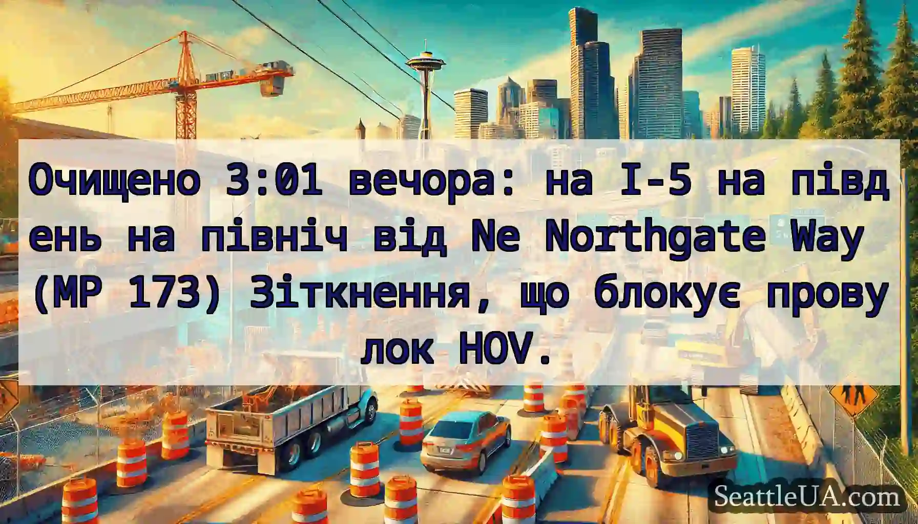 Очищено 3:01 вечора: на I-5 на південь на північ
