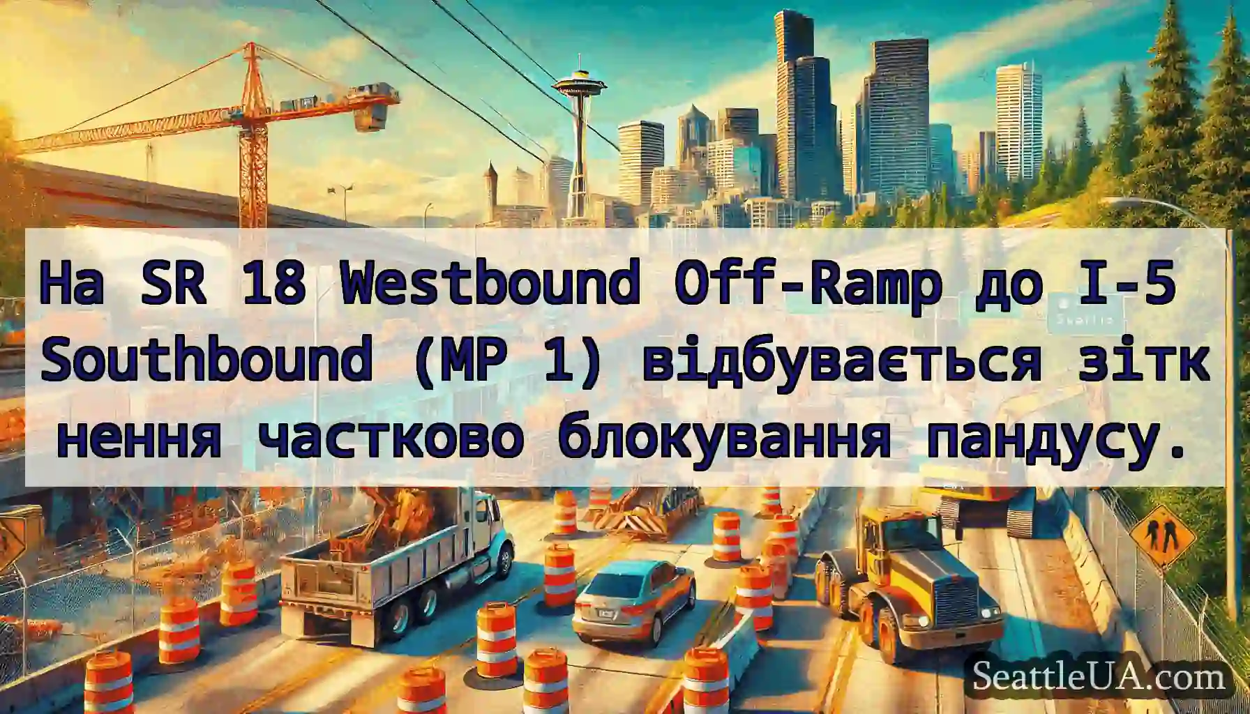 На SR 18 Westbound Off-Ramp до I-5 Southbound (MP