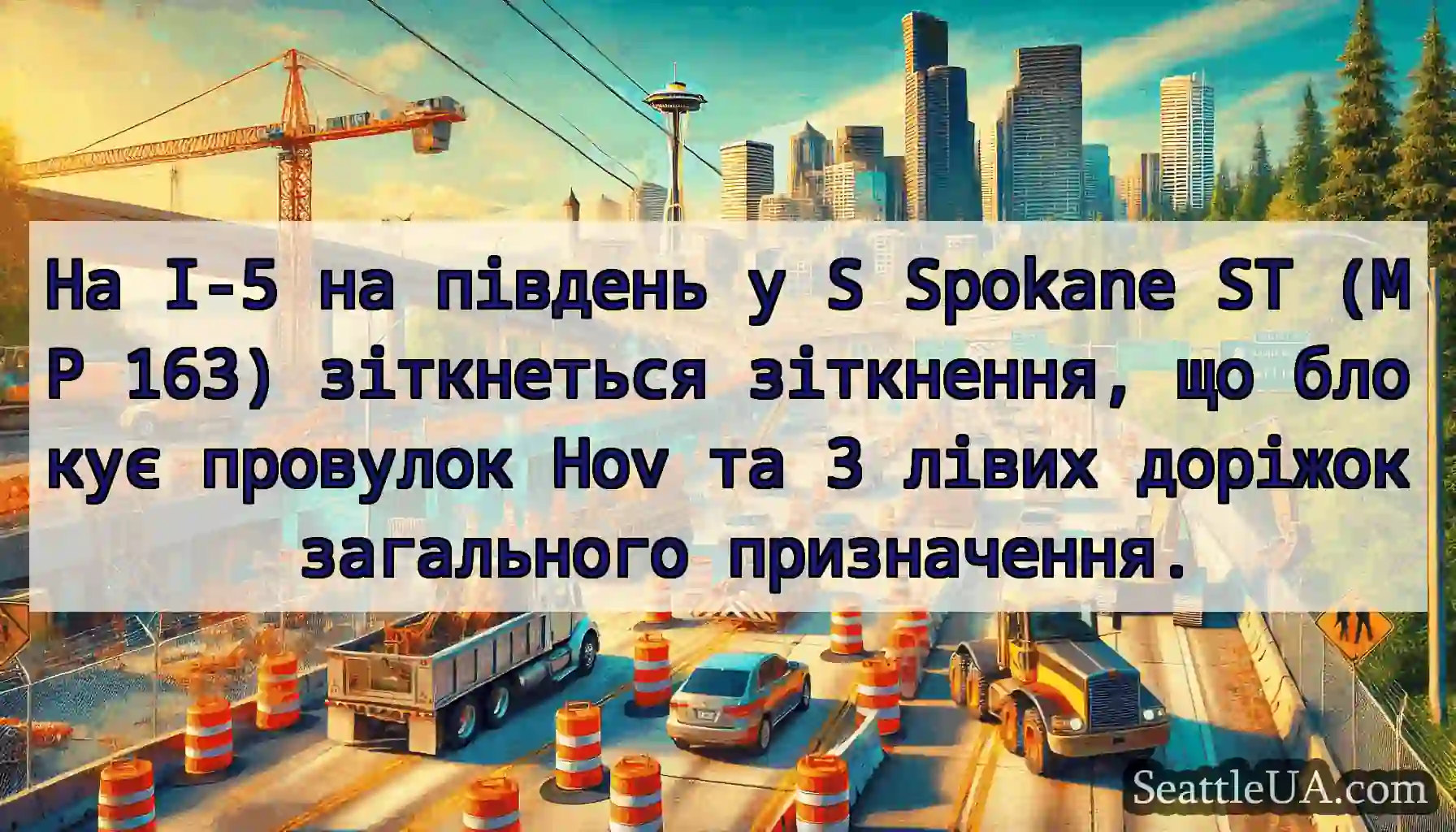 На I-5 на південь у S Spokane ST (MP 163)