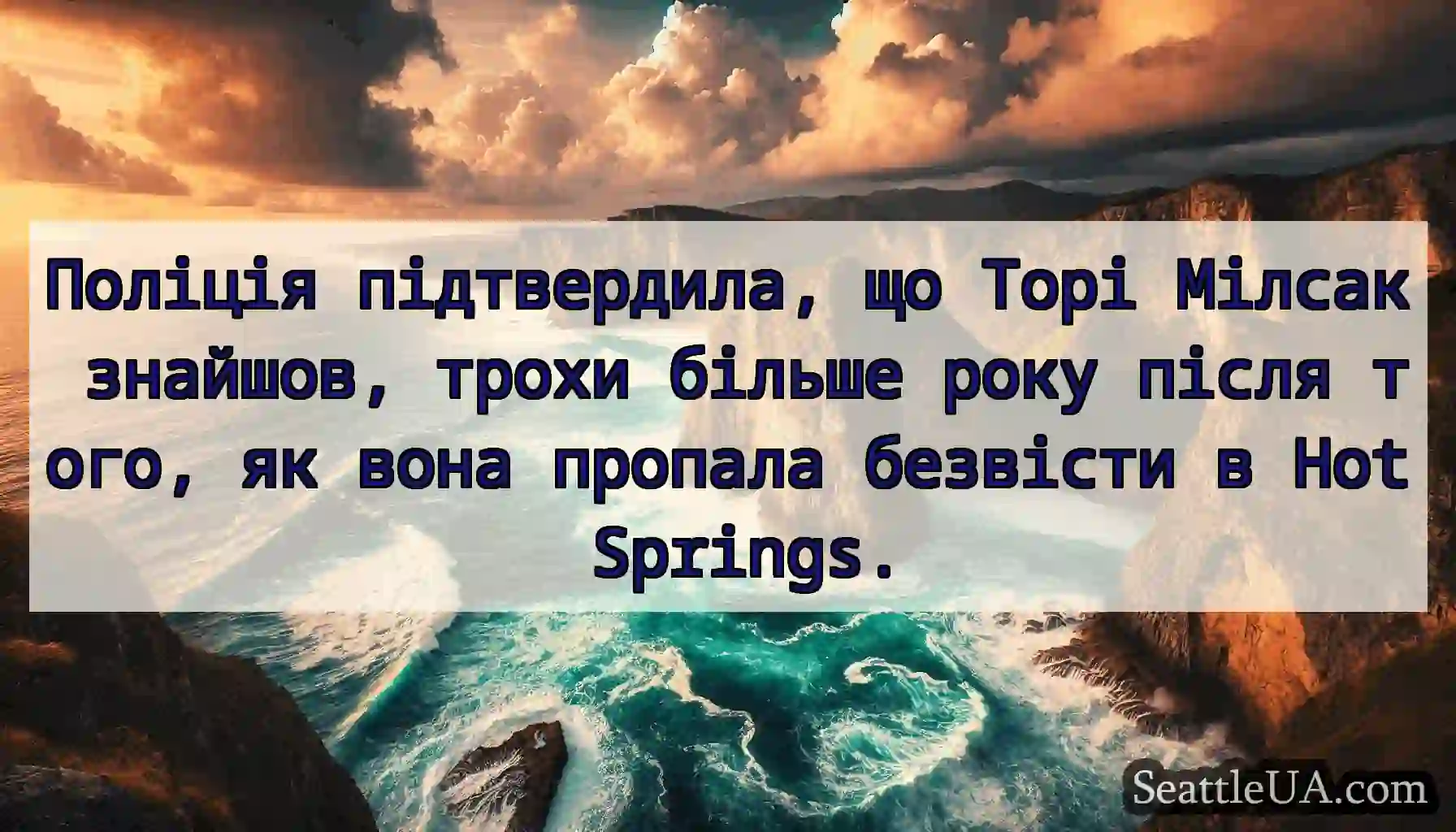 Поліція підтвердила, що Торі Мілсак знайшов,