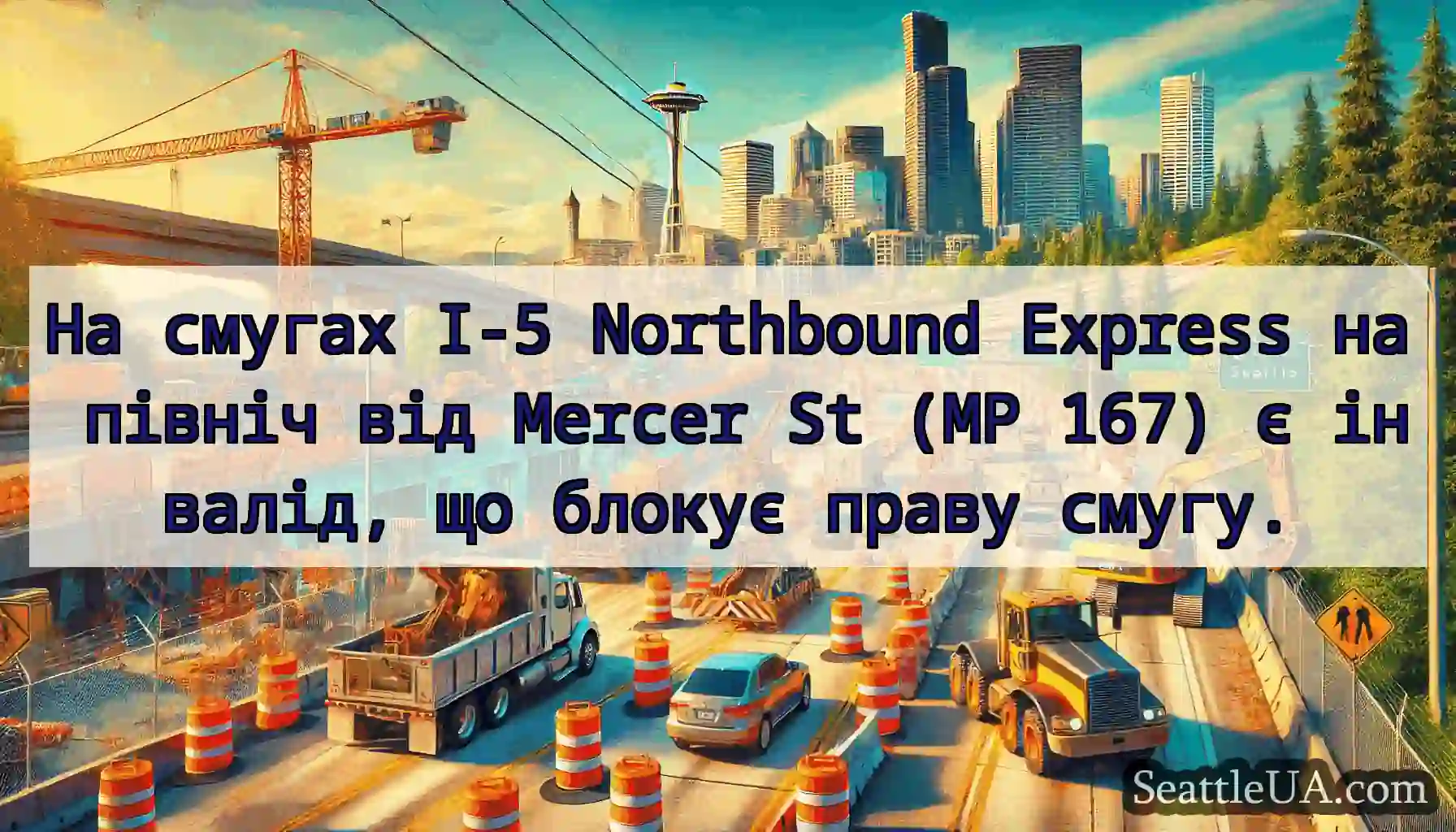 На смугах I-5 Northbound Express на північ від
