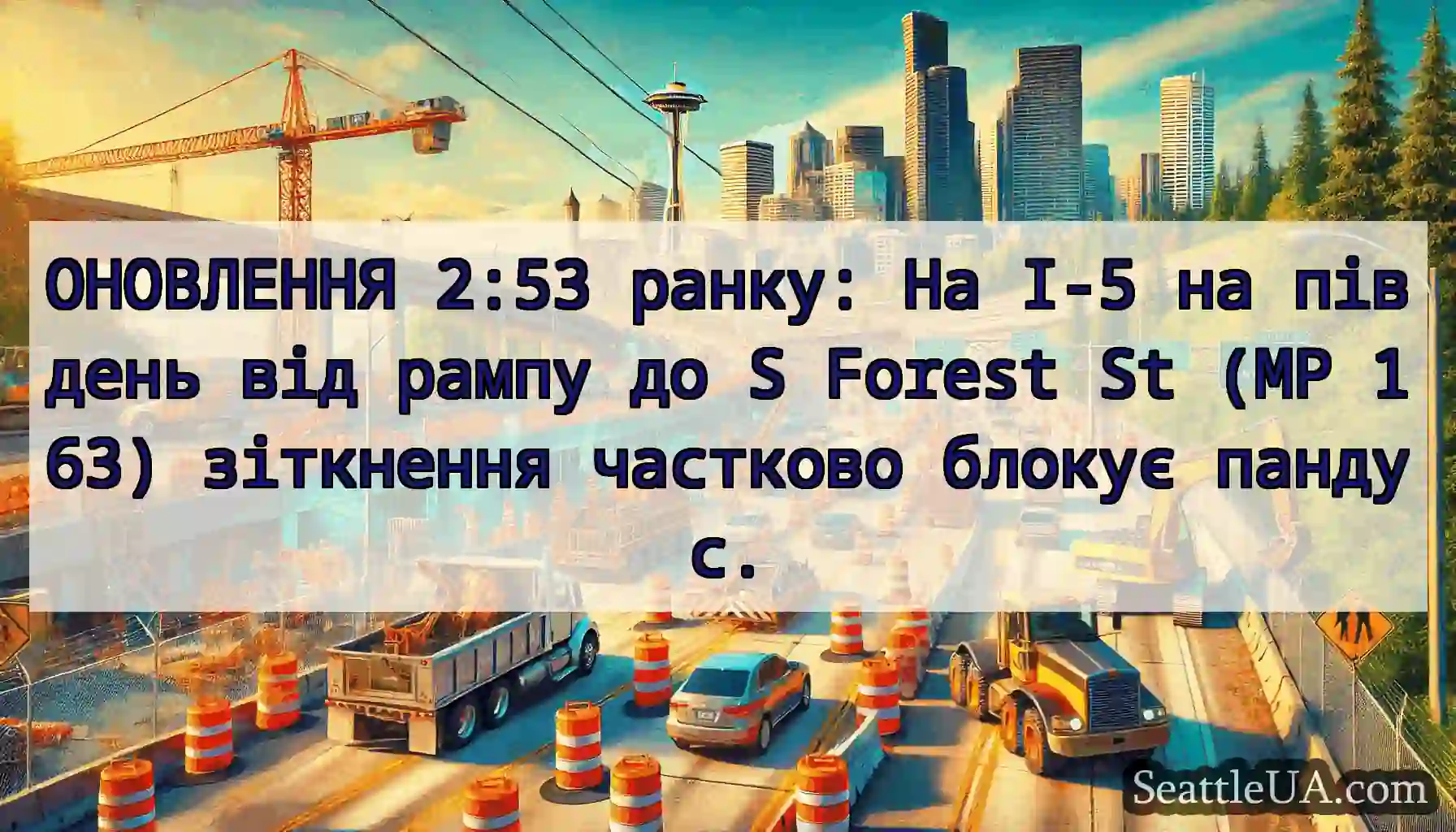 ОНОВЛЕННЯ 2:53 ранку: На I-5 на південь від рампу