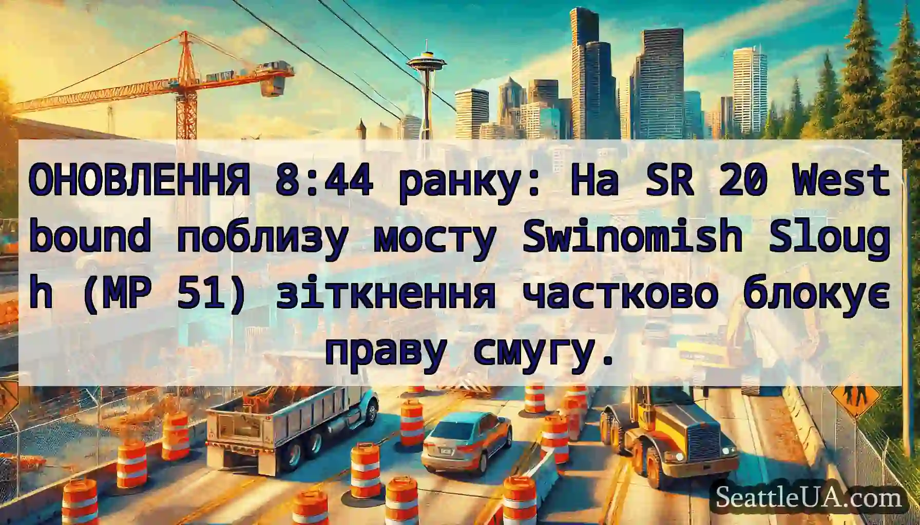 ОНОВЛЕННЯ 8:44 ранку: На SR 20 Westbound поблизу