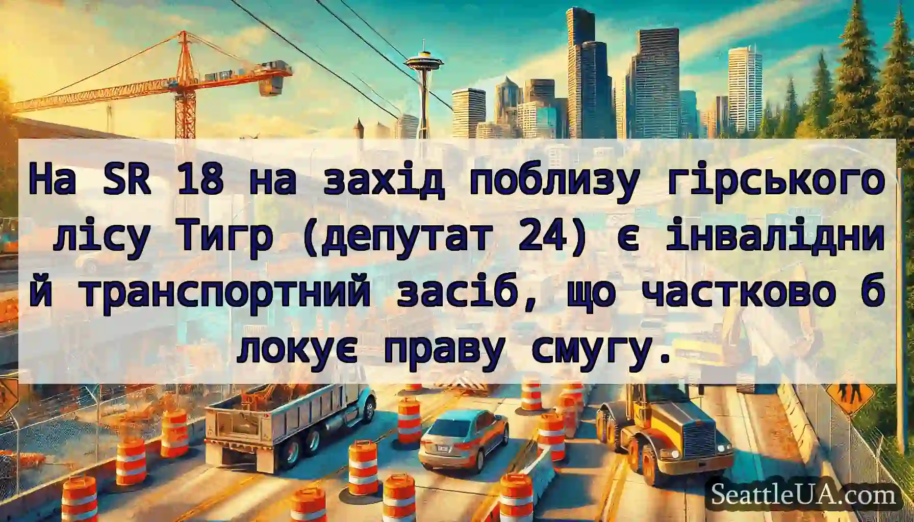 На SR 18 на захід поблизу гірського лісу Тигр
