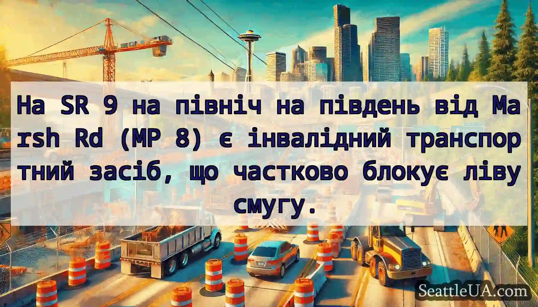 На SR 9 на північ на південь від Marsh Rd (MP 8)