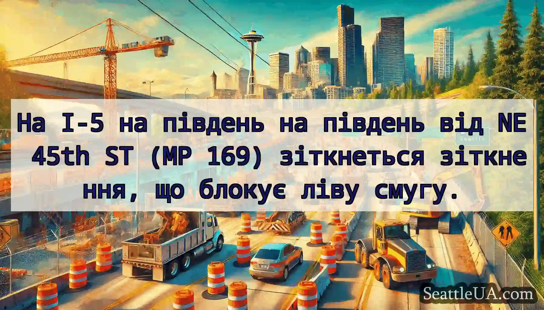 На I-5 на південь на південь від NE 45th ST (MP