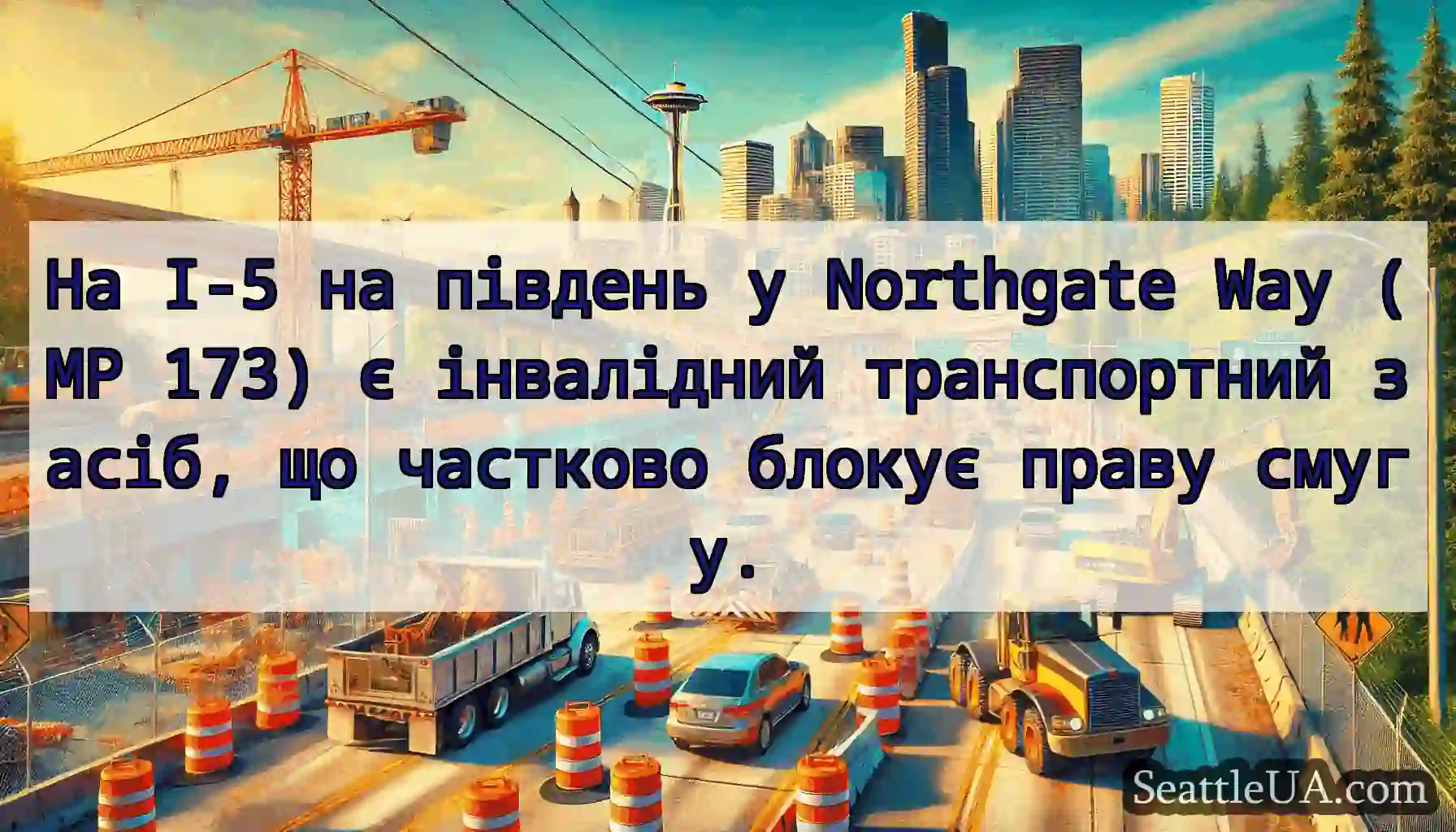 На I-5 на південь у Northgate Way (MP 173) є