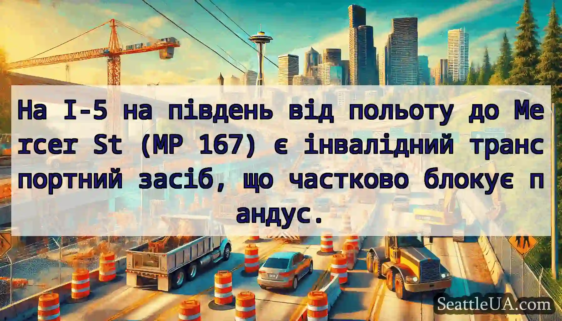 На I-5 на південь від польоту до Mercer St (MP