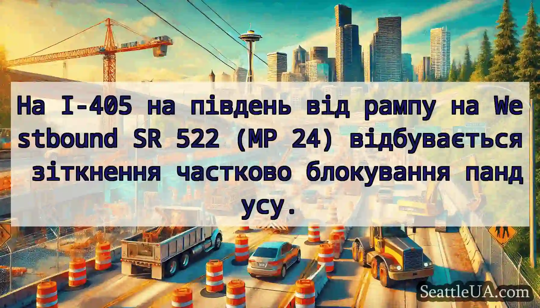 На I-405 на південь від рампу на Westbound SR 522