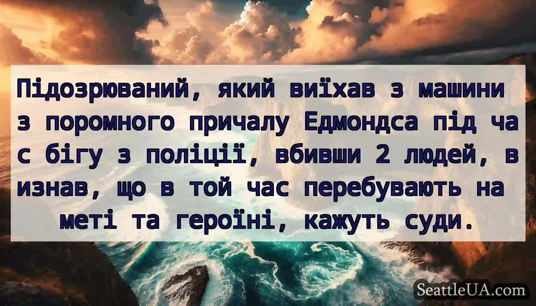 Підозрюваний, який виїхав з машини з поромного