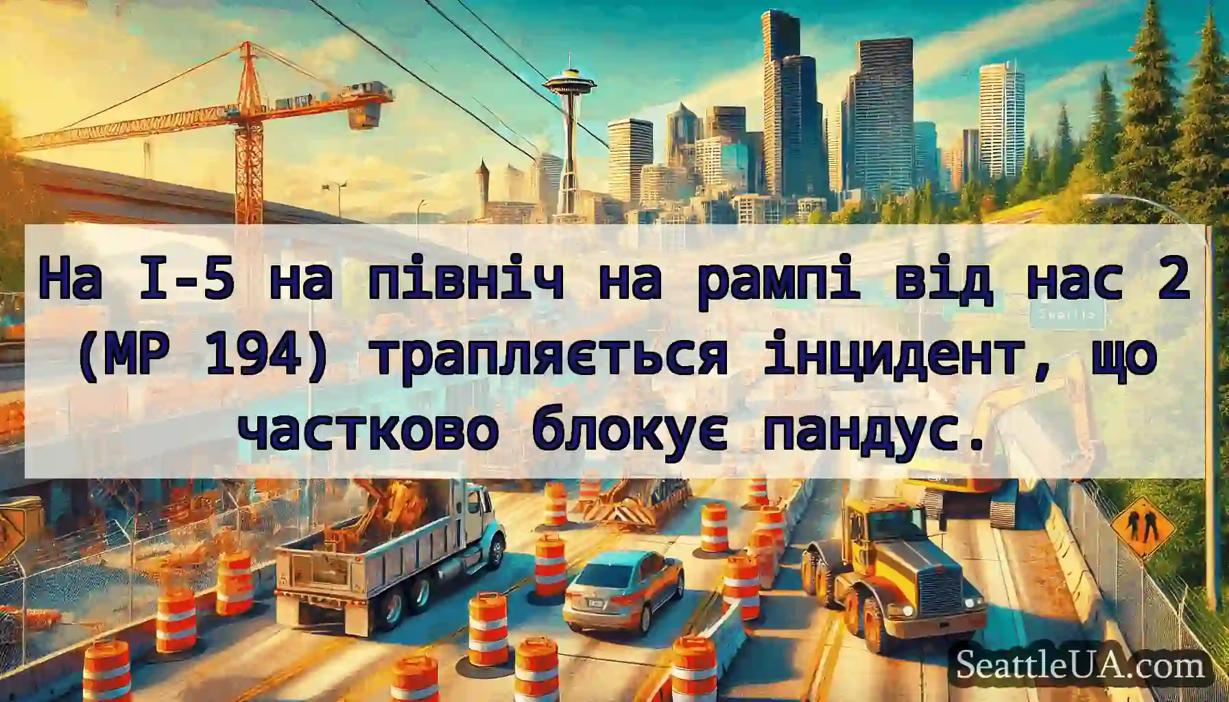 На I-5 на північ на рампі від нас 2 (MP 194)