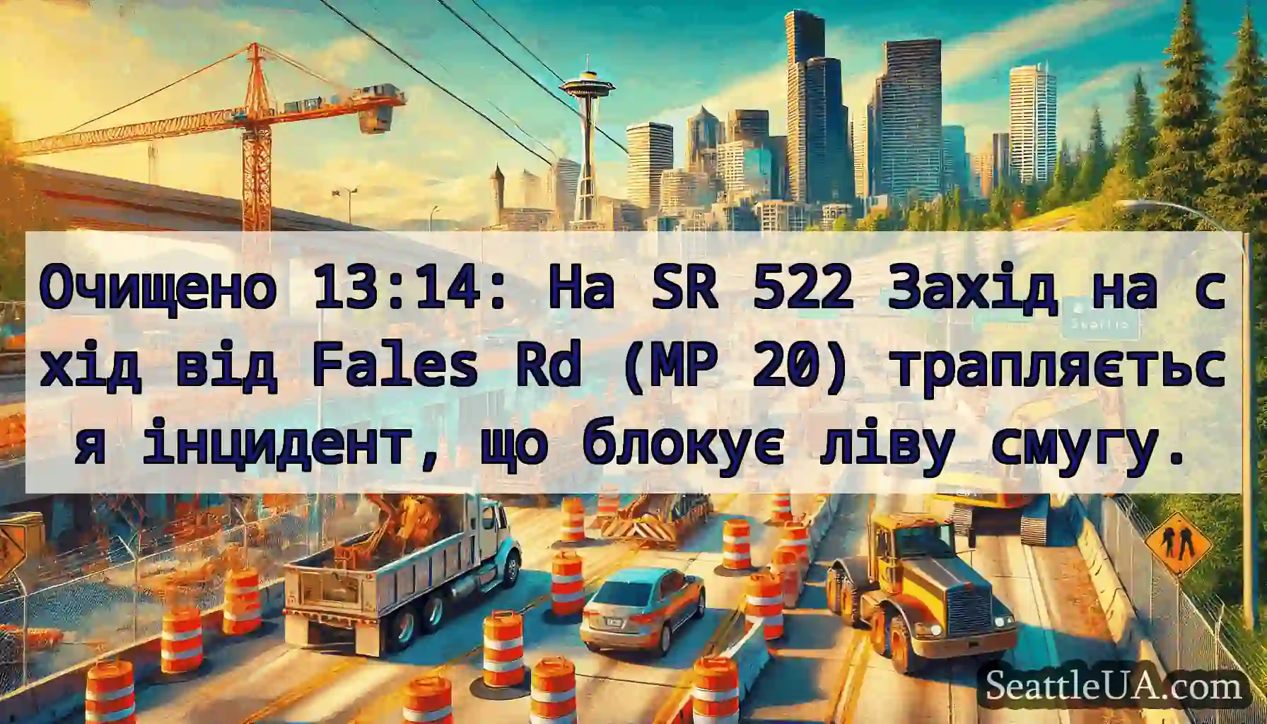 Очищено 13:14: На SR 522 Захід на схід від Fales