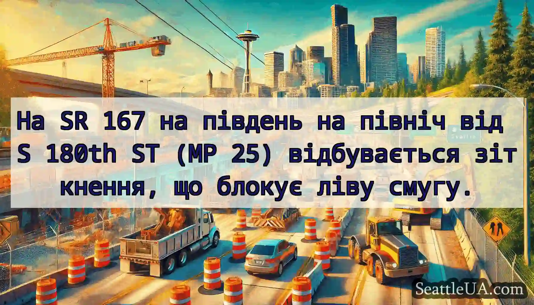 На SR 167 на південь на північ від S 180th ST (MP