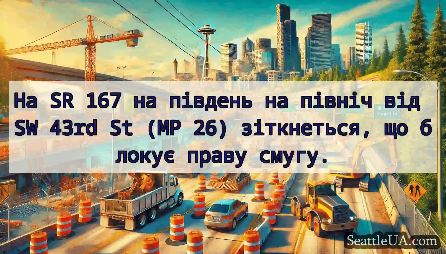 На SR 167 на південь на північ від SW 43rd St (MP