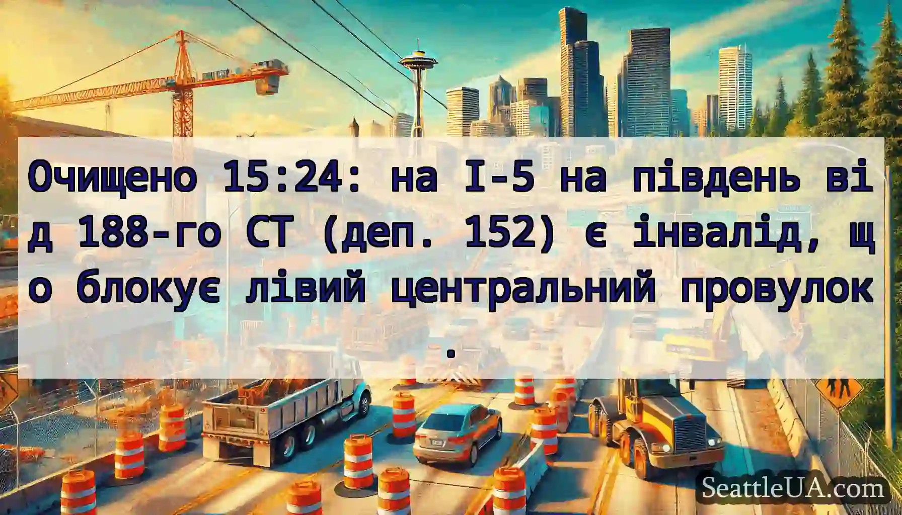 Очищено 15:24: на I-5 на південь від 188-го СТ