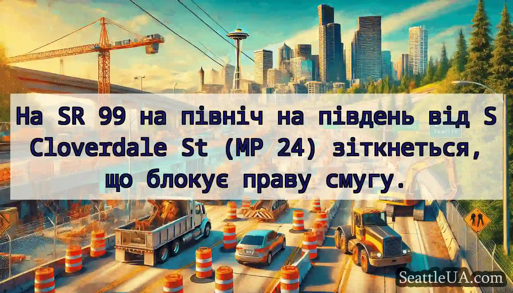 На SR 99 на північ на південь від S Cloverdale St