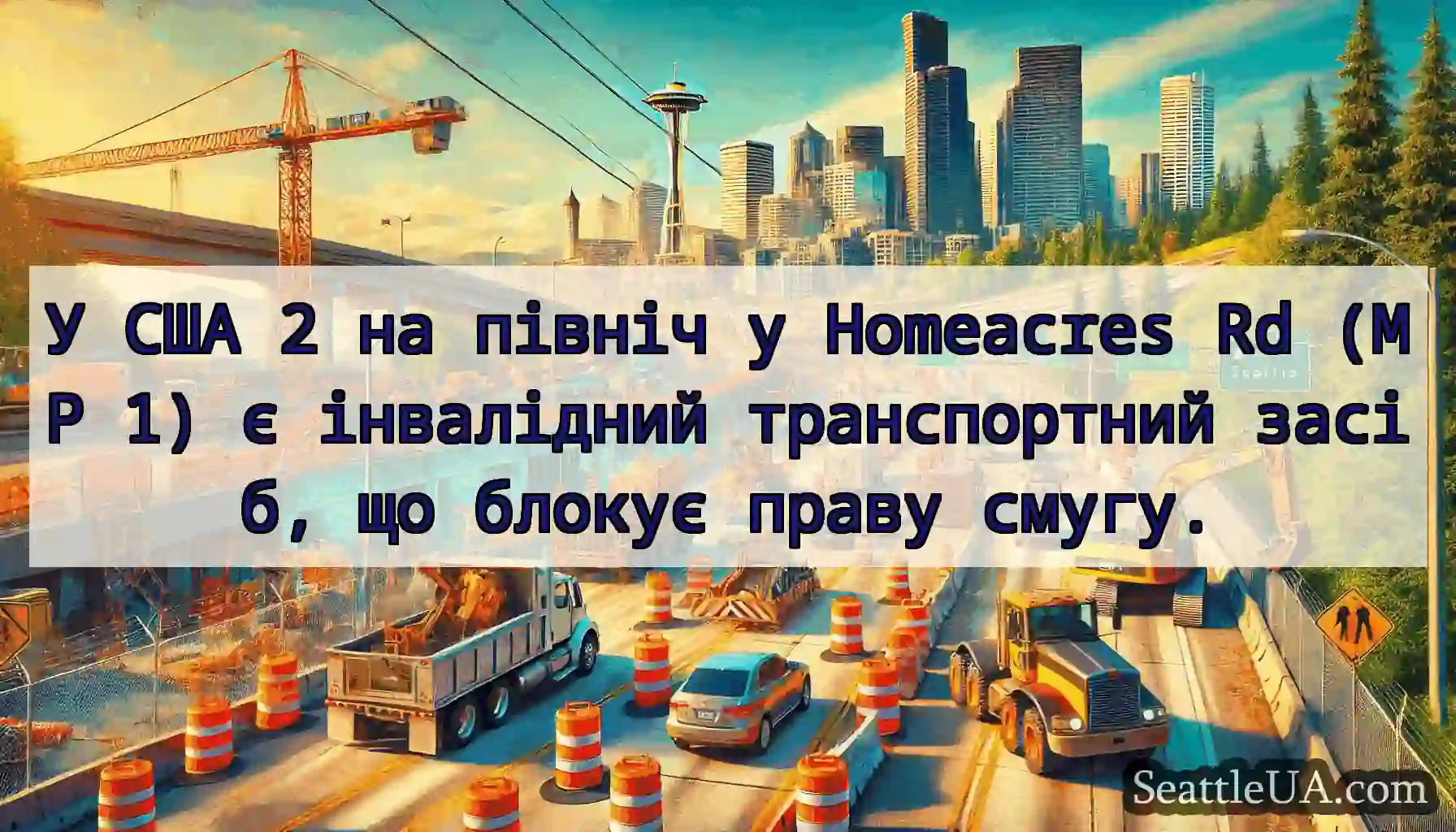 У США 2 на північ у Homeacres Rd (MP 1) є