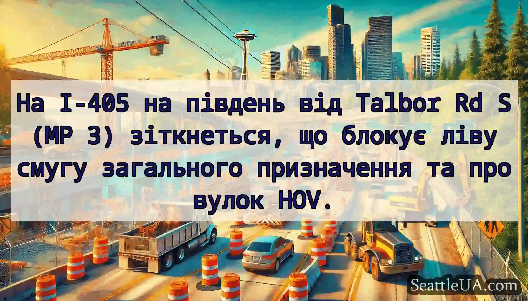 На I-405 на південь від Talbor Rd S (MP 3)