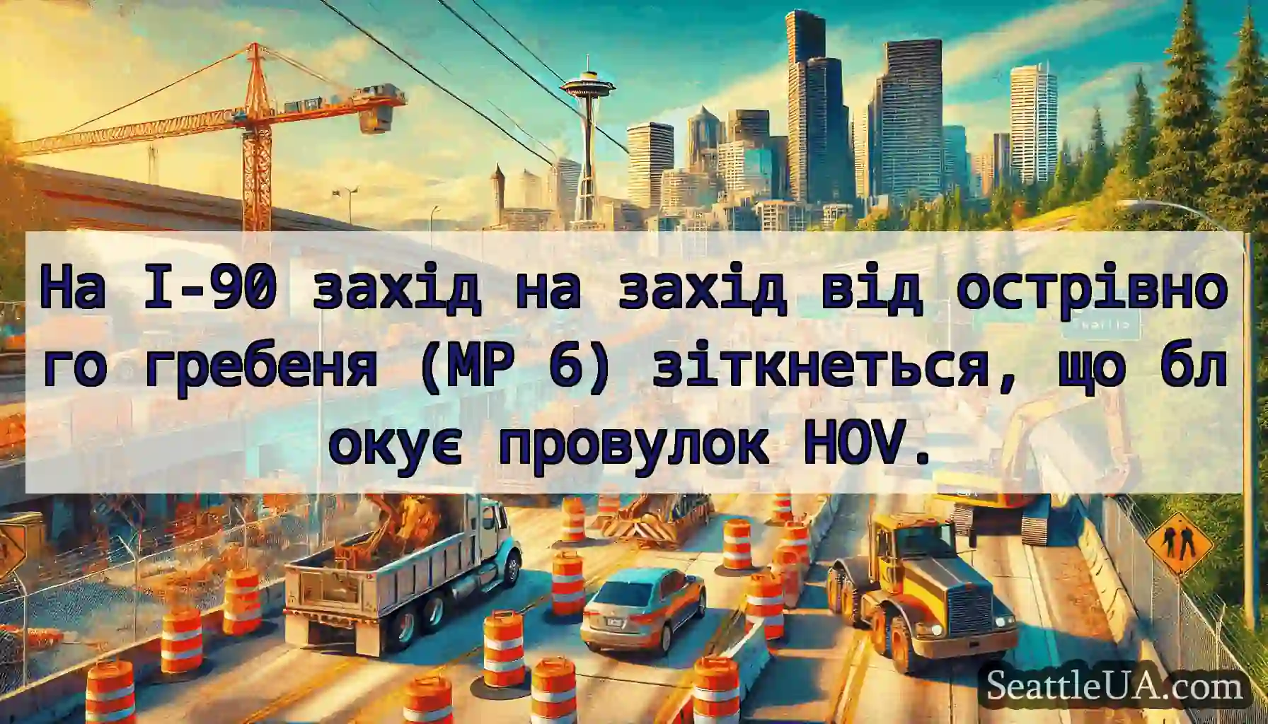 На I-90 захід на захід від острівного гребеня (MP