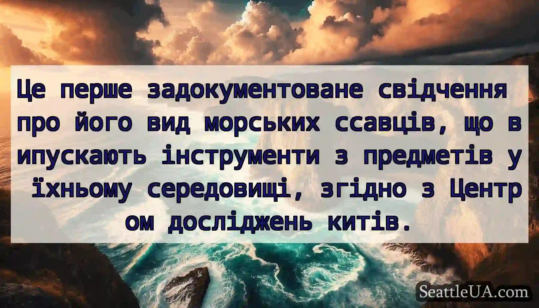 Це перше задокументоване свідчення про його вид