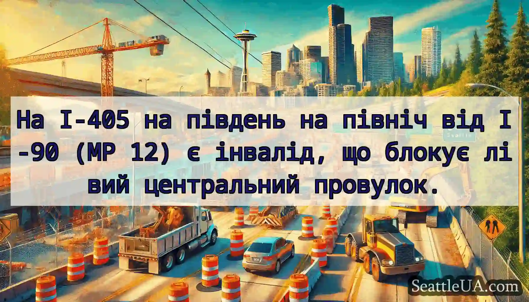 На I-405 на південь на північ від I-90 (MP 12) є