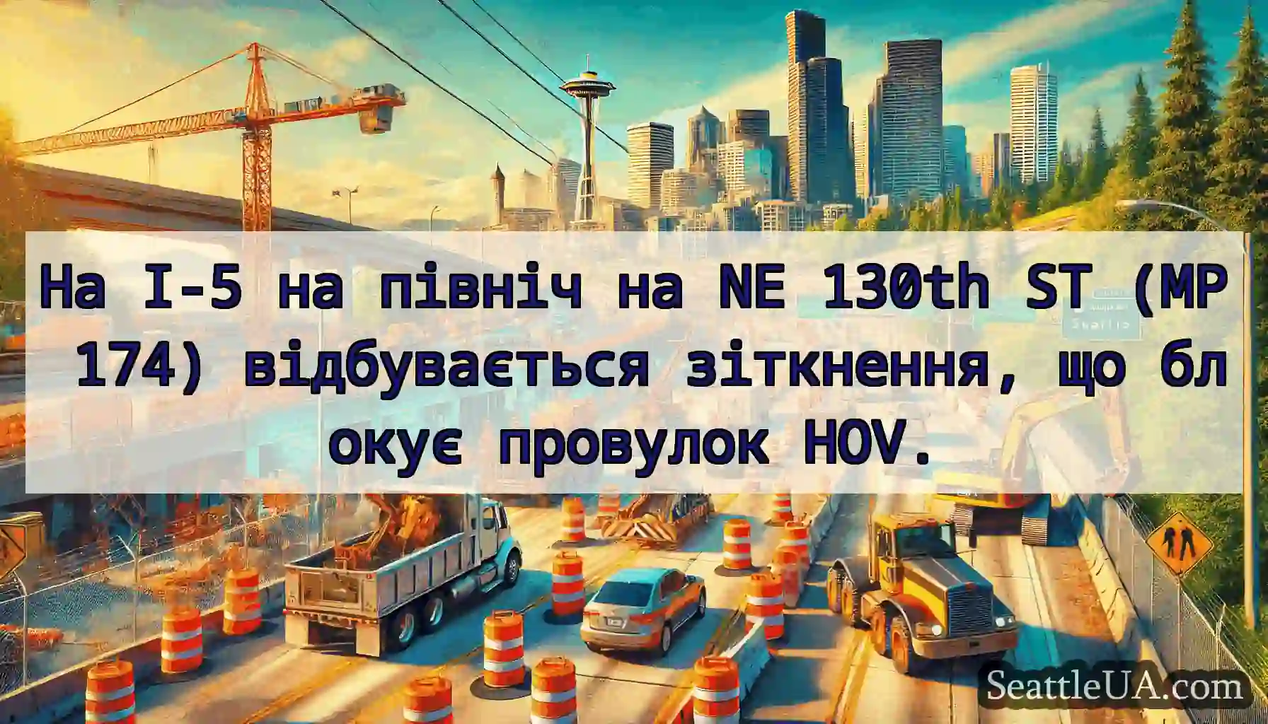 На I-5 на північ на NE 130th ST (MP 174)
