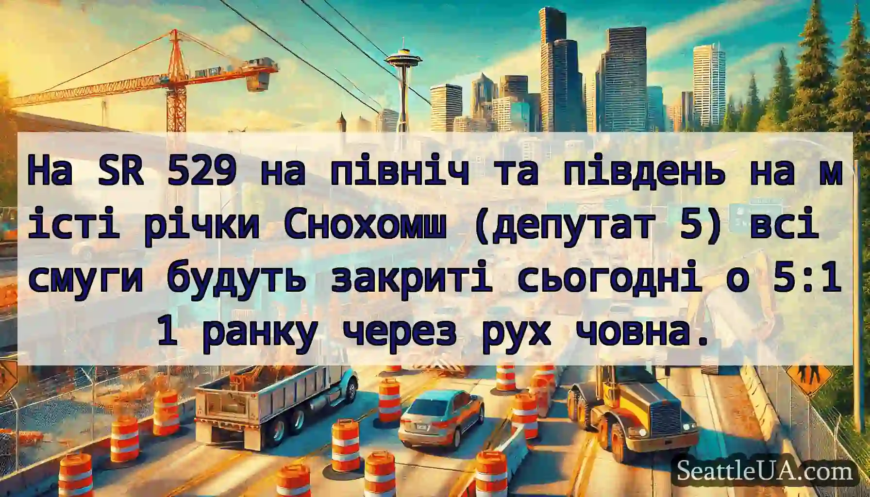 На SR 529 на північ та південь на місті річки