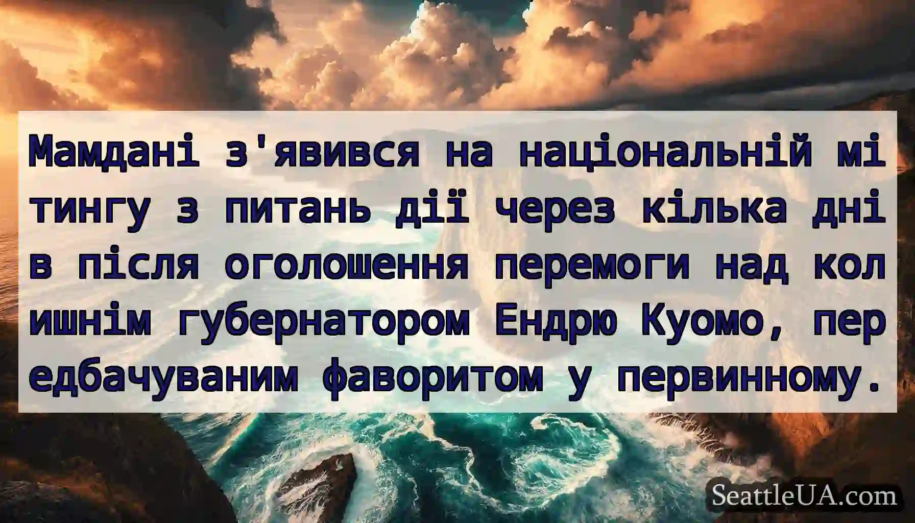 Мамдані з'явився на національній мітингу з питань