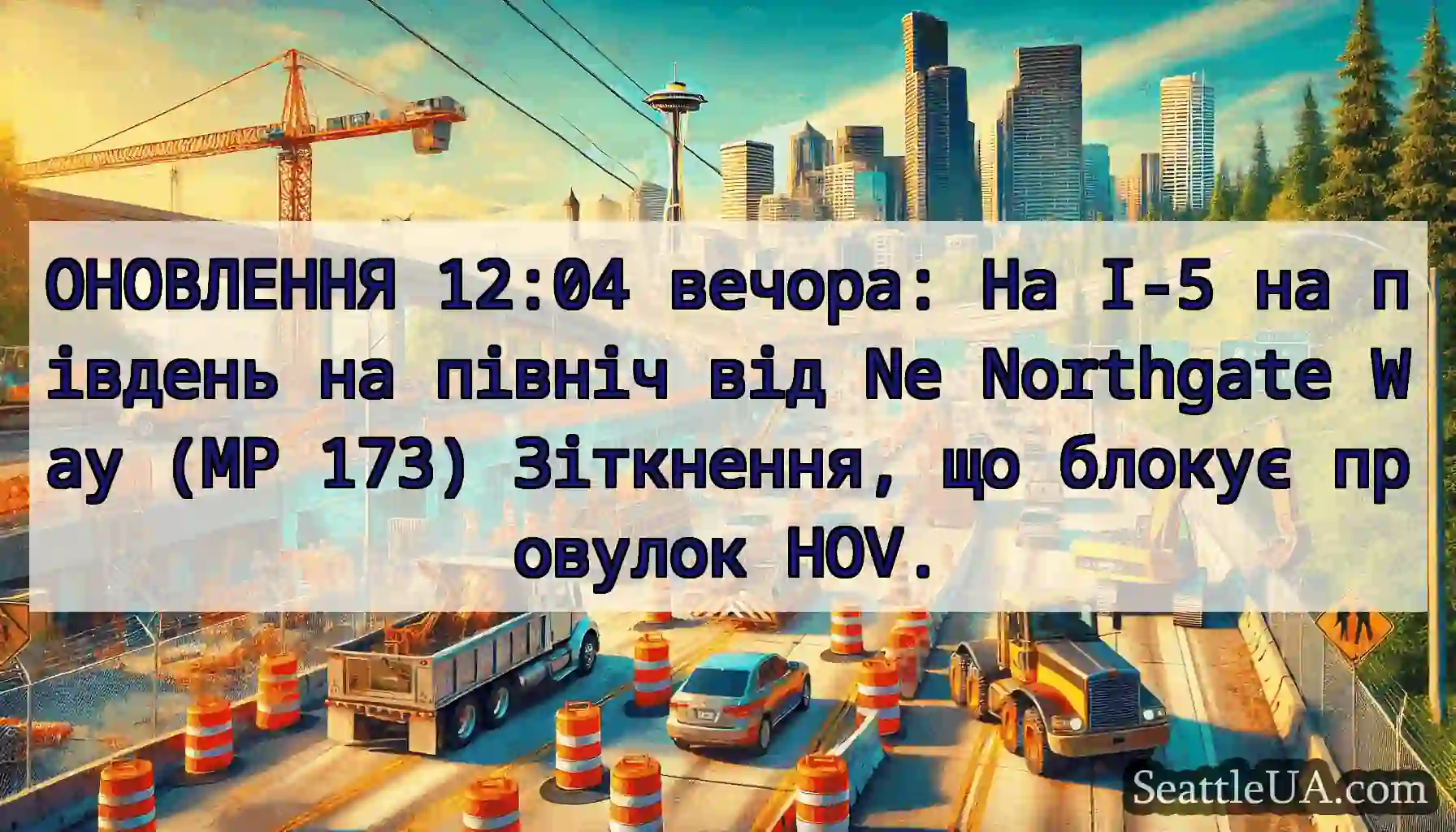 ОНОВЛЕННЯ 12:04 вечора: На I-5 на південь на