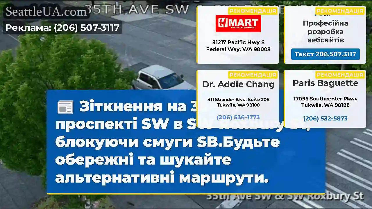 Зіткнення на 35 -му проспекті SW в SW Roxbury St,