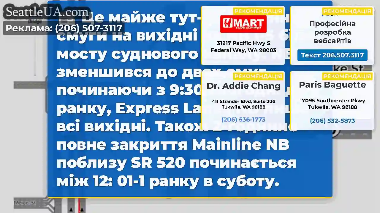 Це майже тут-зменшення смуги на вихідні на NB I-5