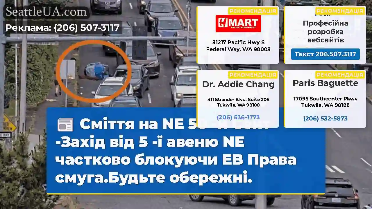 Сміття на NE 50 -й Сент -Захід від 5 -ї авеню NE