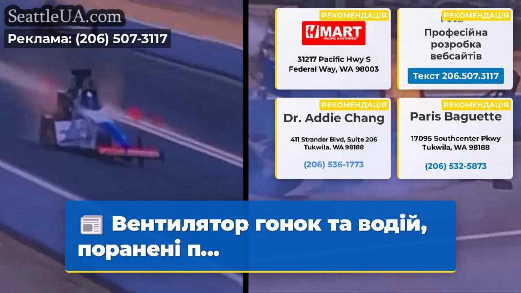 Вентилятор гонок та водій, поранені п...