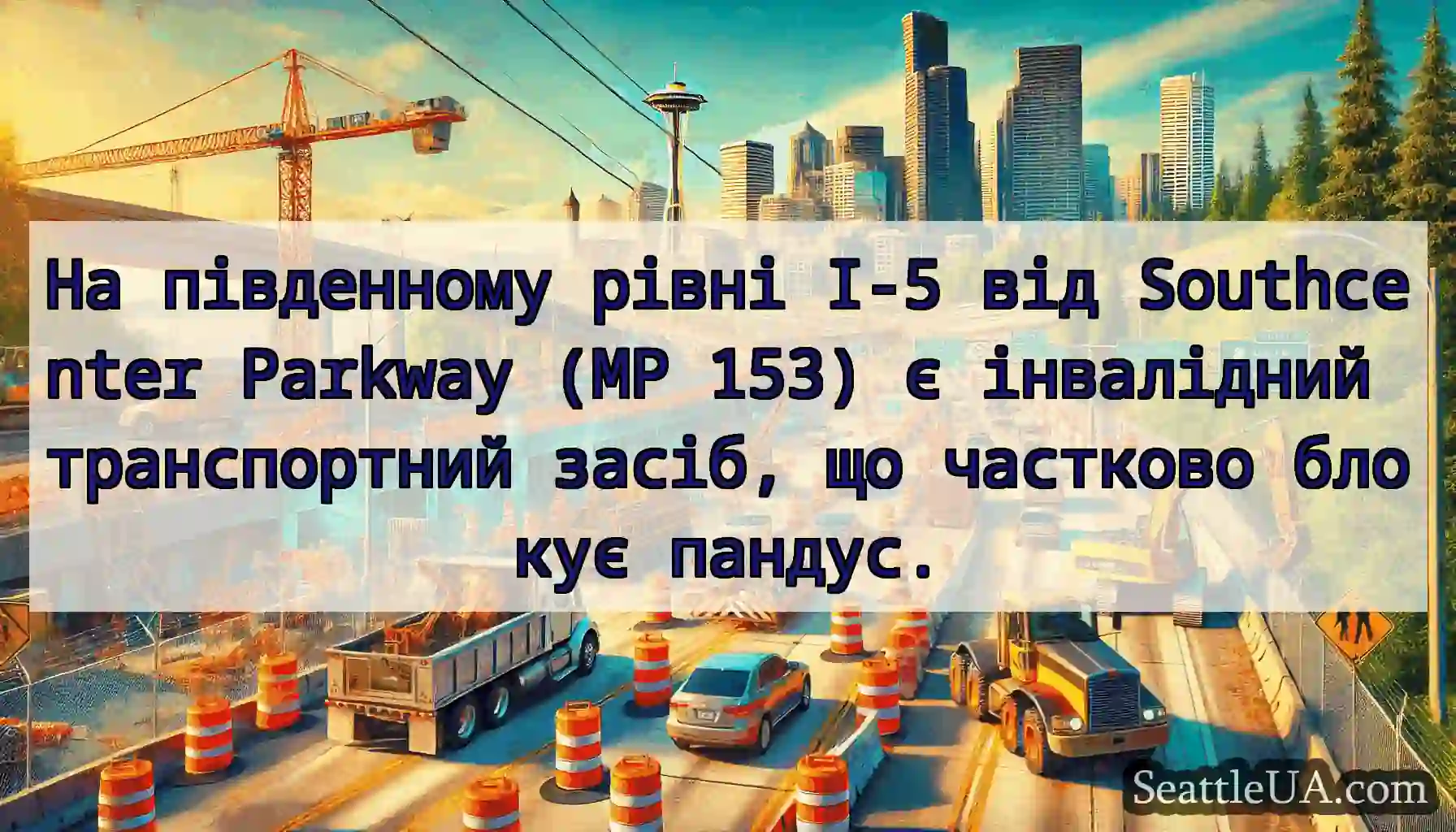 На південному рівні I-5 від Southcenter Parkway