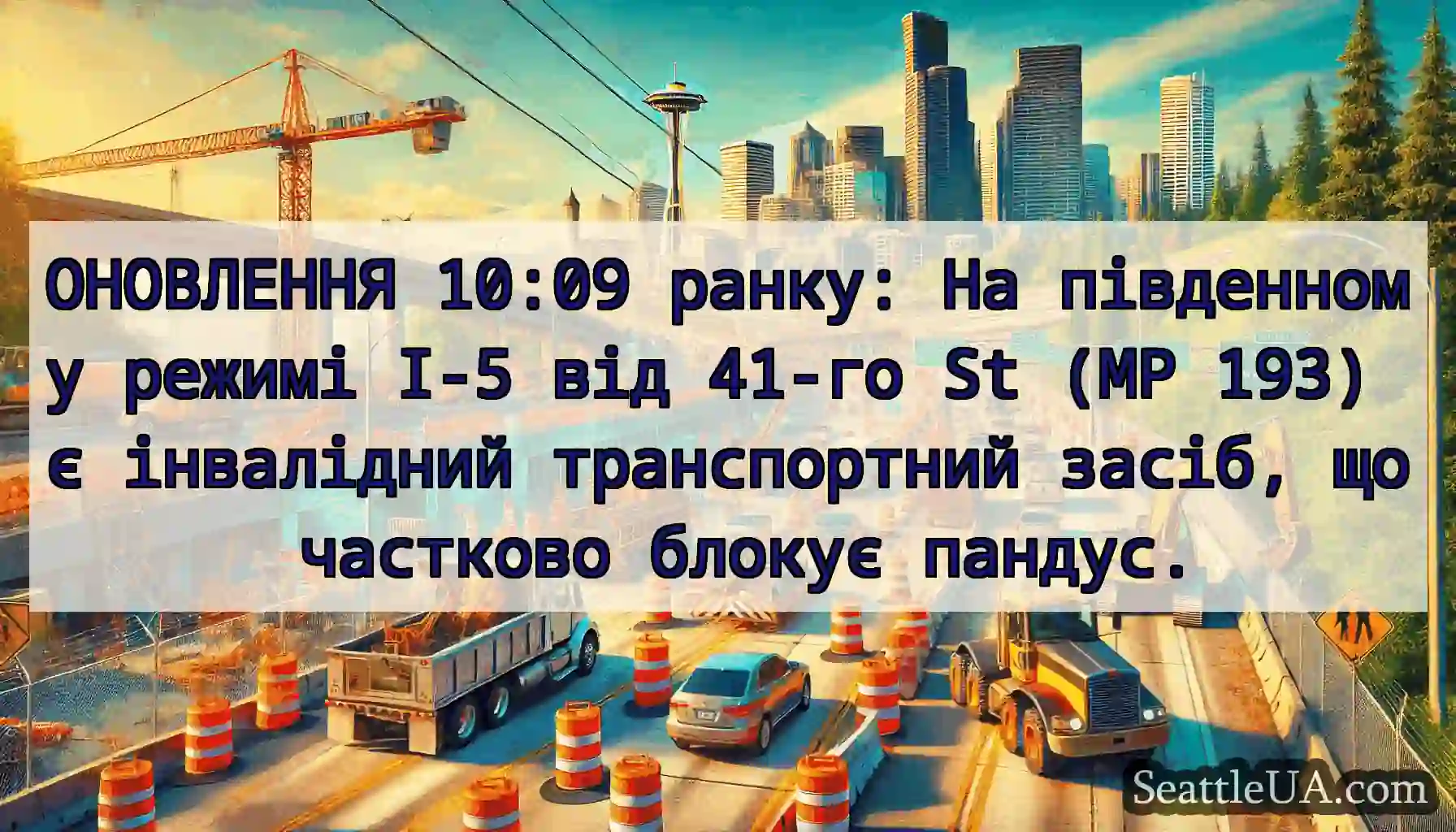 ОНОВЛЕННЯ 10:09 ранку: На південному режимі I-5