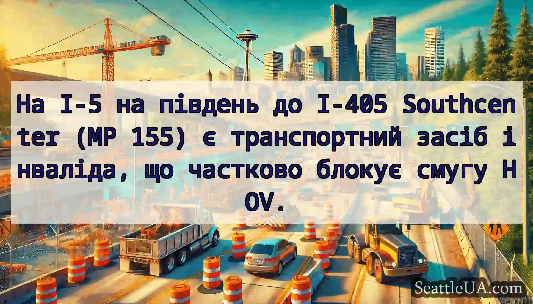 На I-5 на південь до I-405 Southcenter (MP 155) є