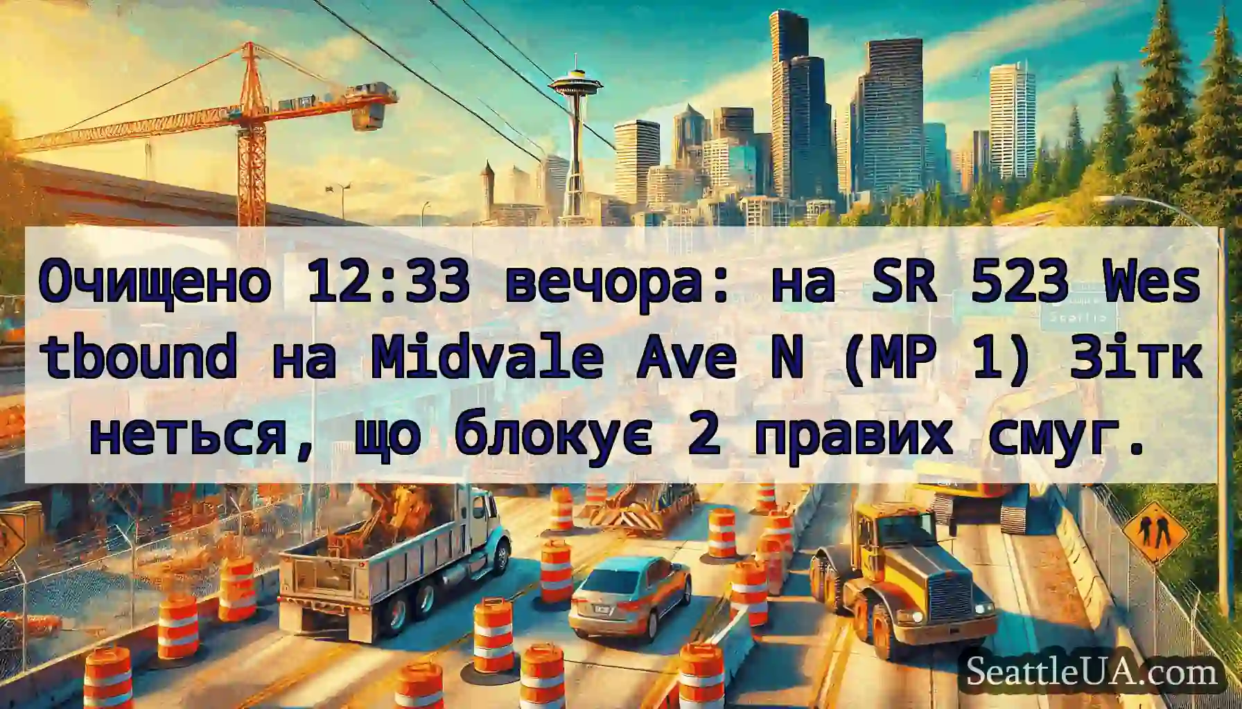 Очищено 12:33 вечора: на SR 523 Westbound на