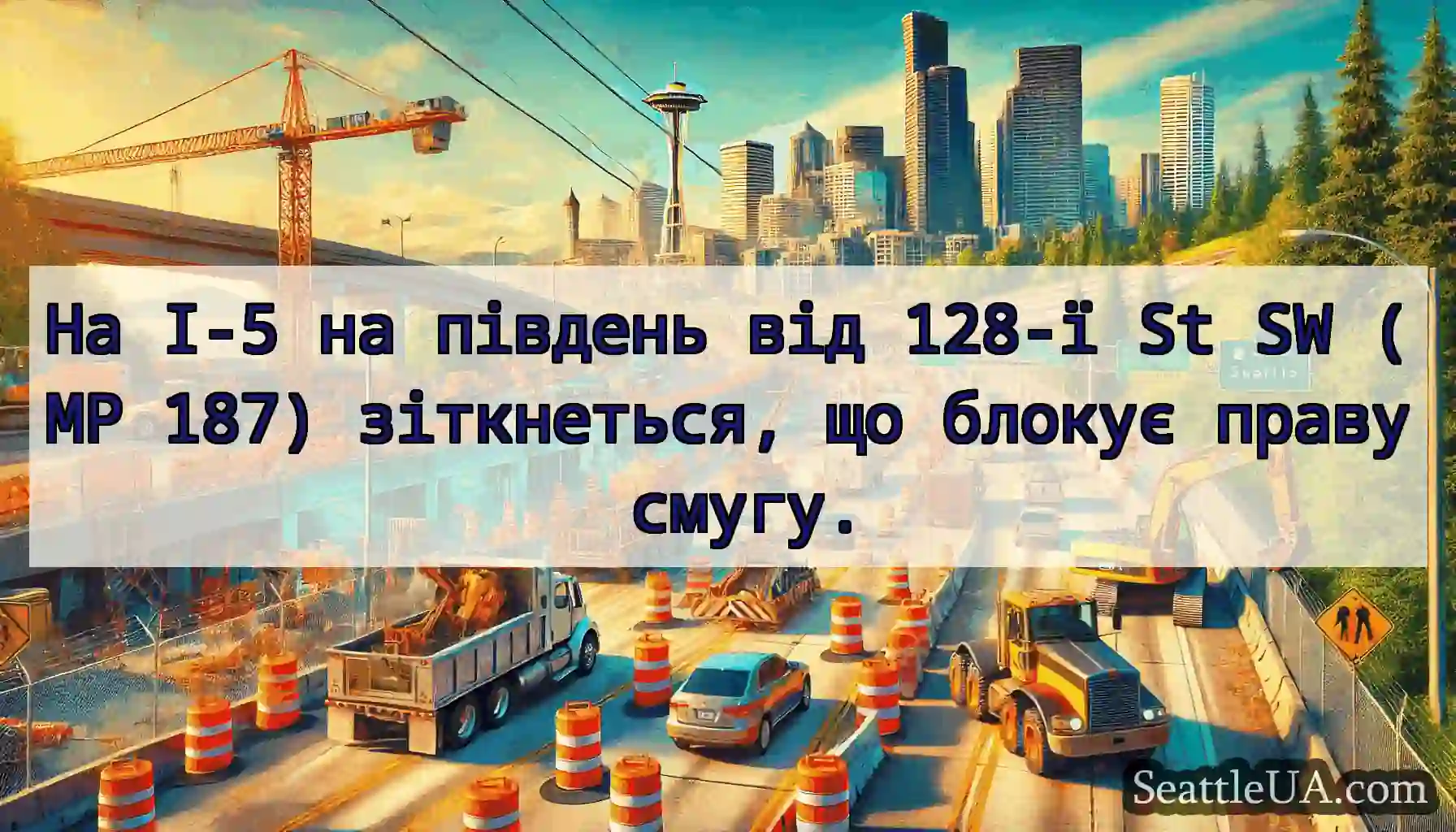 На I-5 на південь від 128-ї St SW (MP 187)