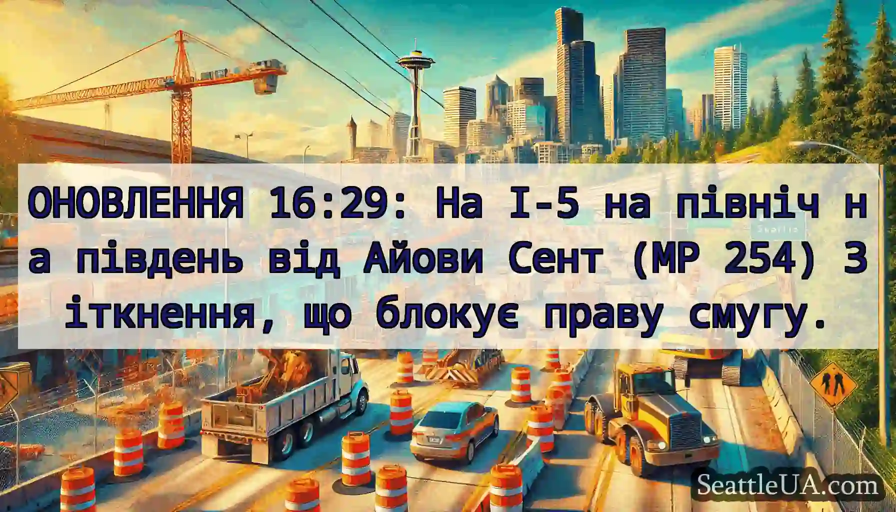 ОНОВЛЕННЯ 16:29: На I-5 на північ на південь від