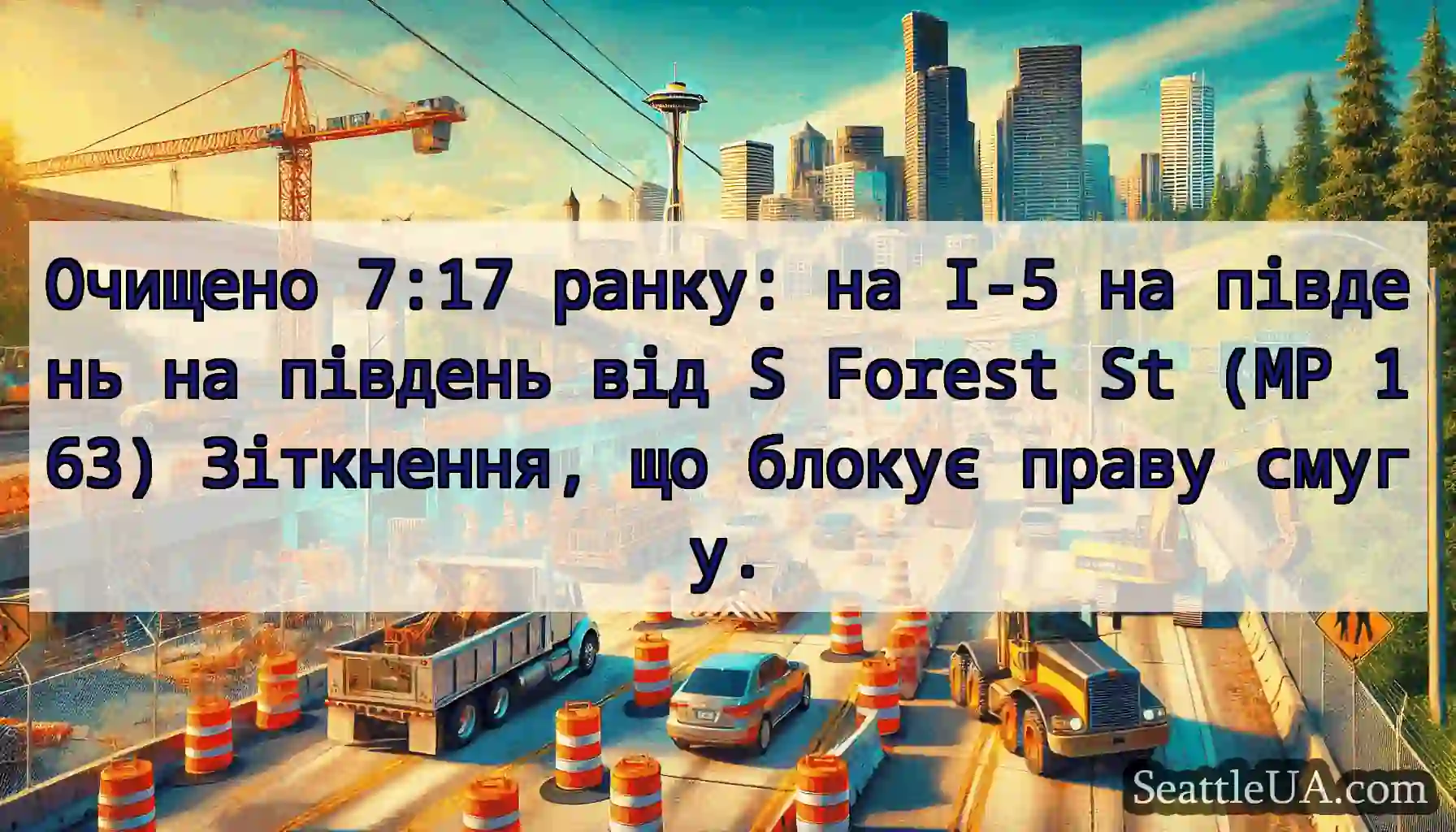 Очищено 7:17 ранку: на I-5 на південь на південь