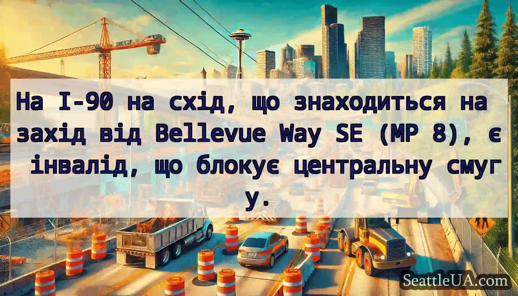 На I-90 на схід, що знаходиться на захід від