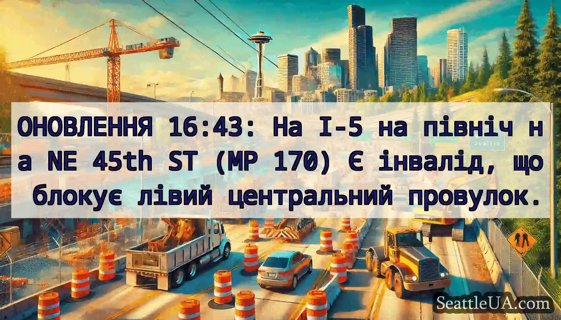 ОНОВЛЕННЯ 16:43: На I-5 на північ на NE 45th ST