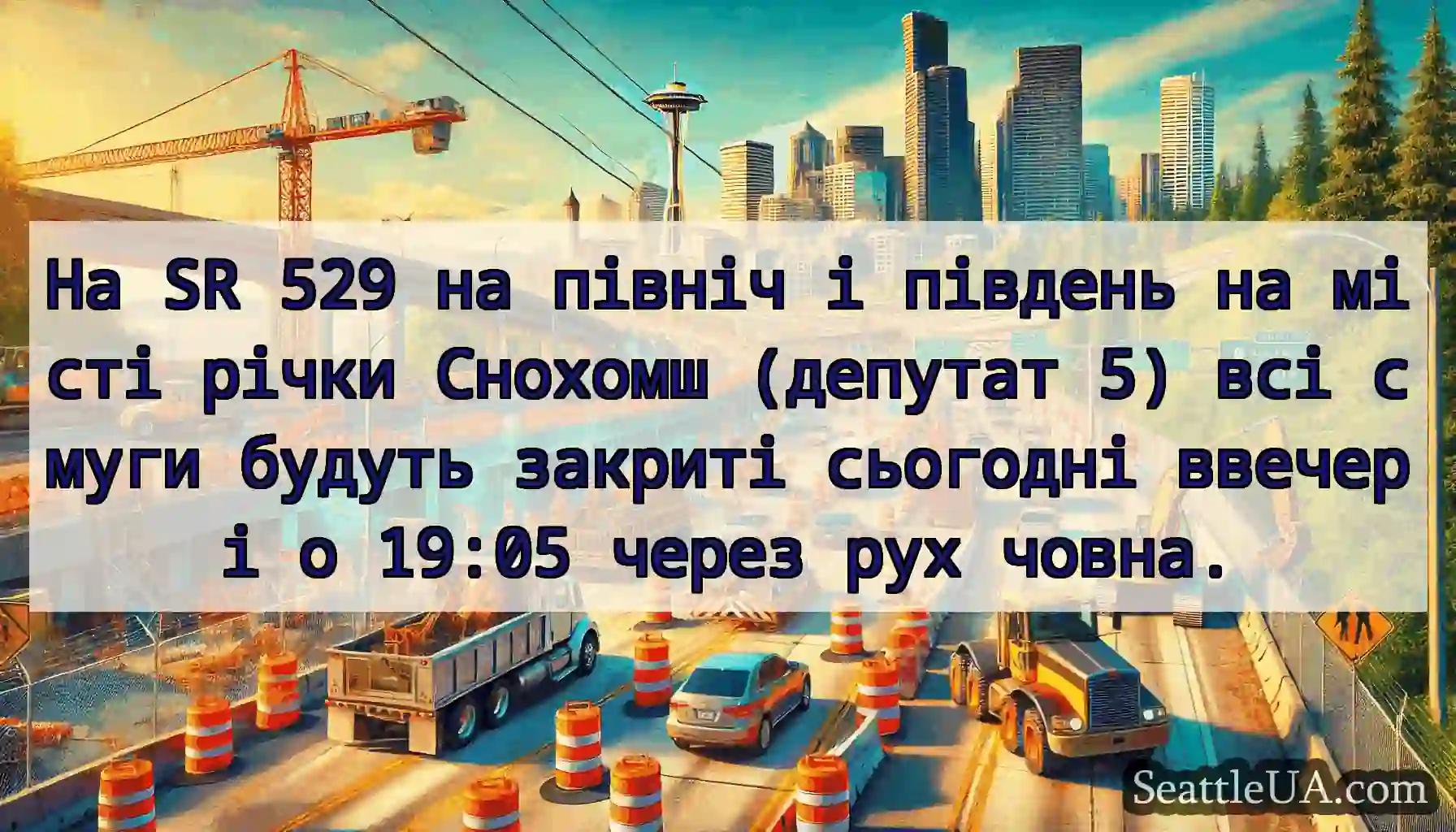 На SR 529 на північ і південь на місті річки