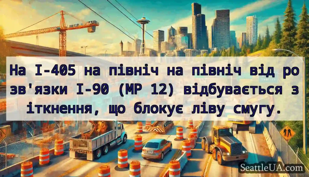 На I-405 на північ на північ від розв'язки I-90