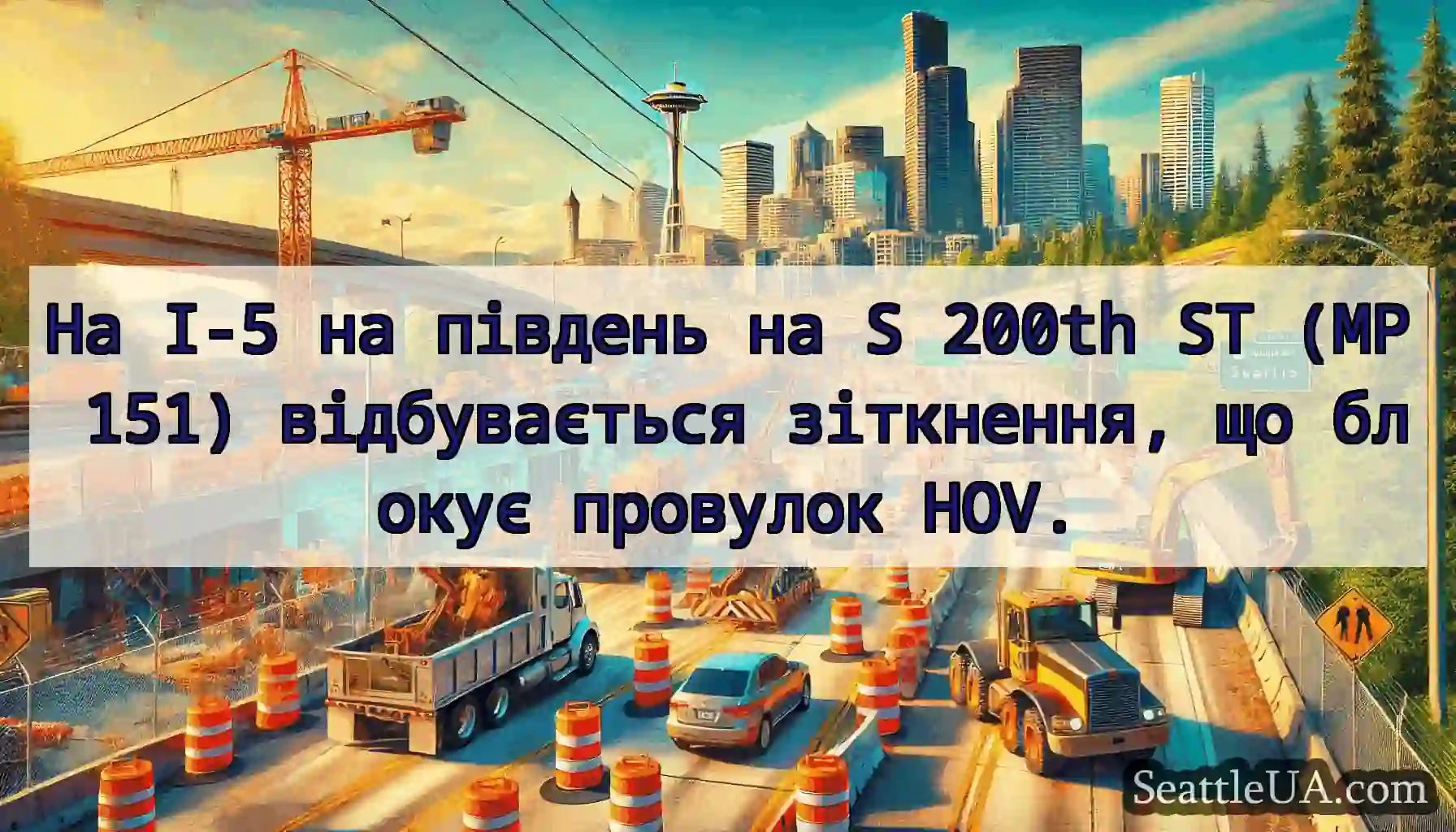 На I-5 на південь на S 200th ST (MP 151)